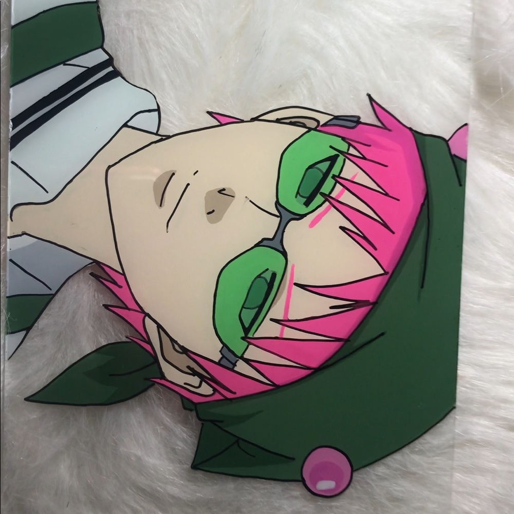 Saiki K handmade custom painting on glass.